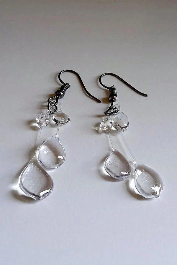 Pendientes de cristal en forma de gota