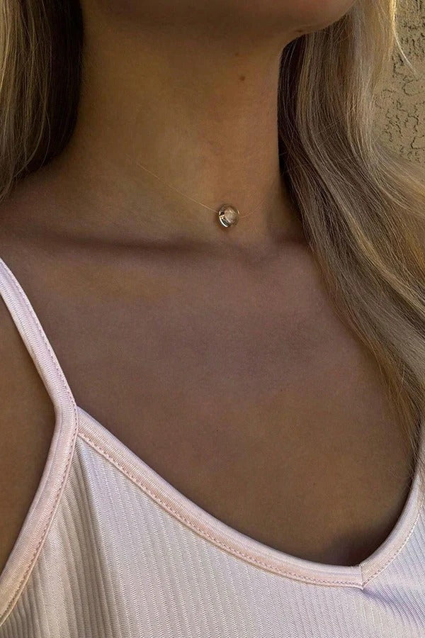 Collar corto de cristal en forma de gota