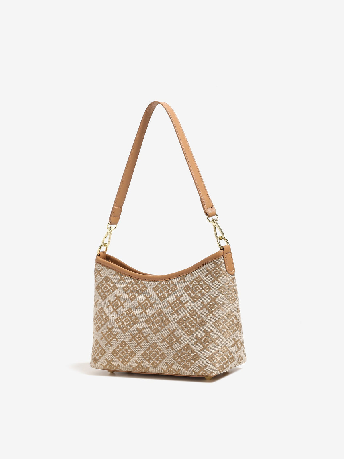 Bolso clutch vintage de piel vegana con monograma