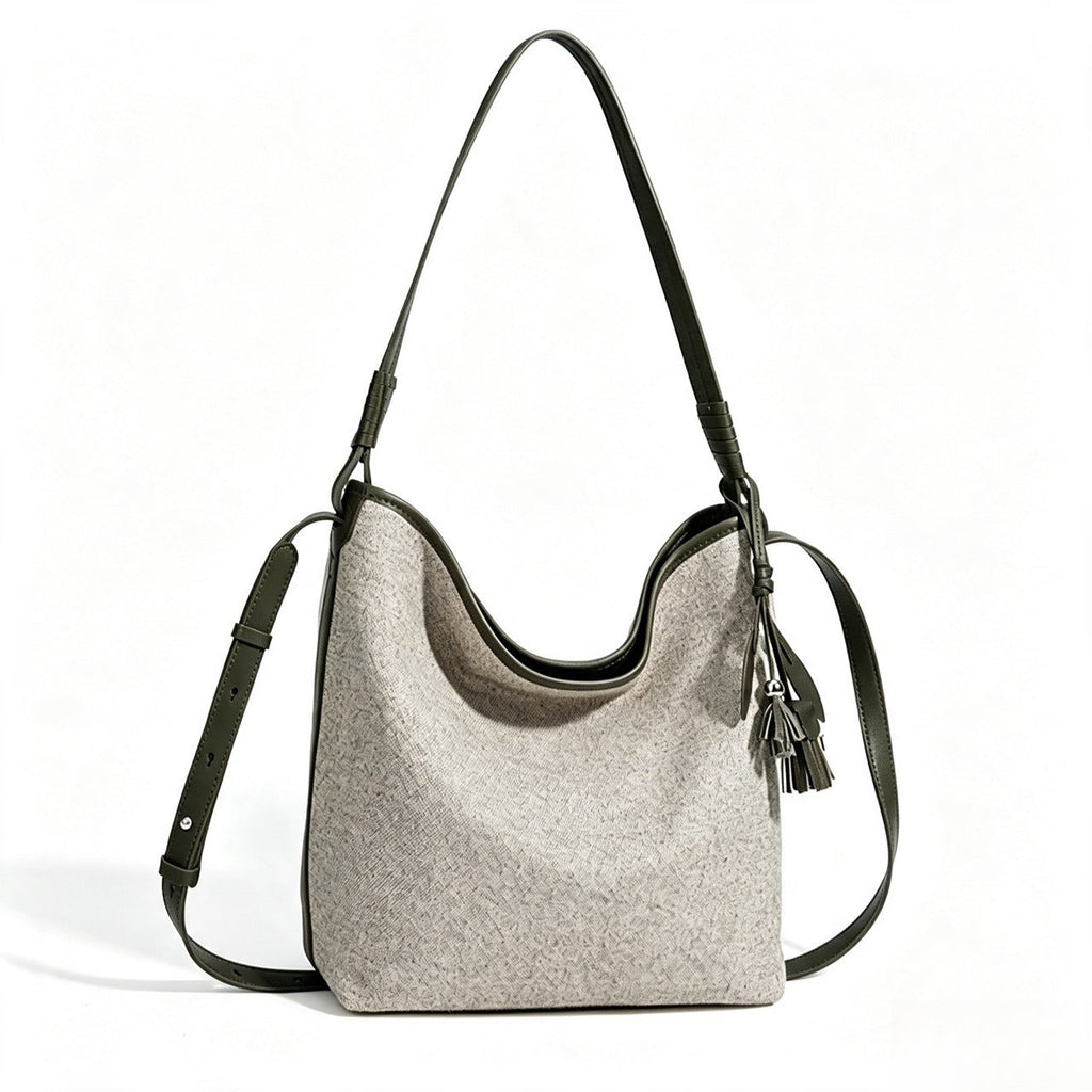 Bolso saco de lona con borla