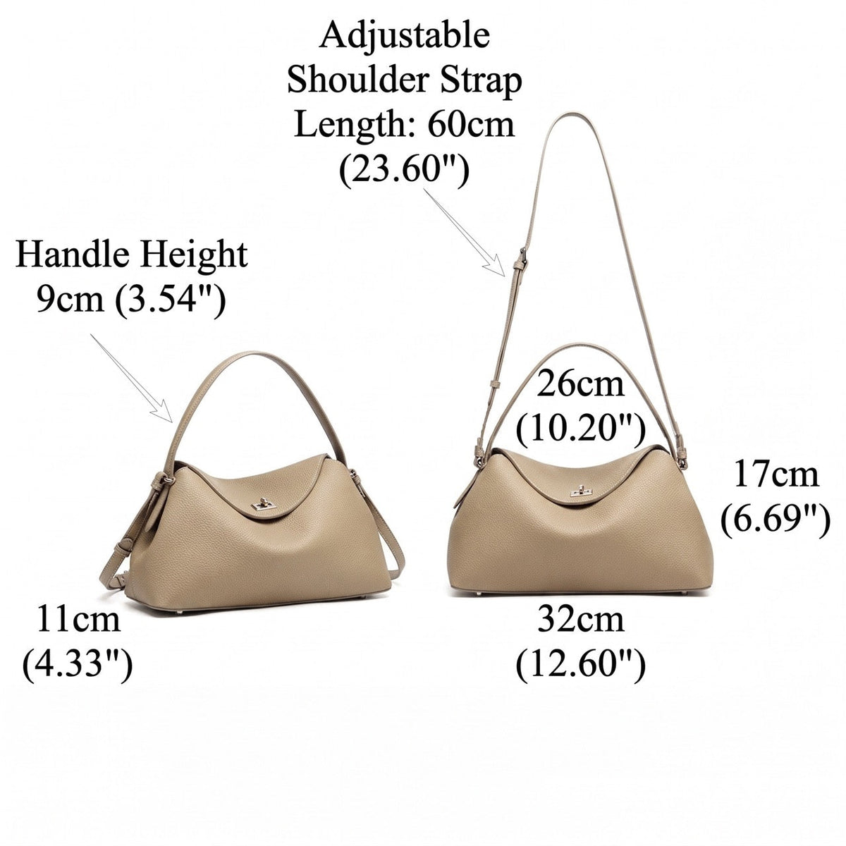 Bolso clutch de piel granulada con solapa