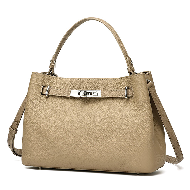 Bolso clutch satchel de piel