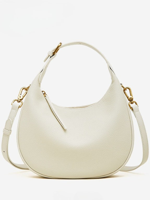 Bolso hobo de media luna en piel granulada