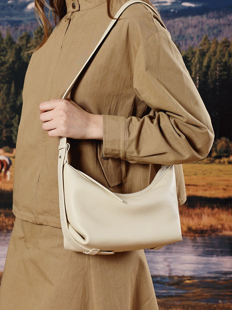 Bolso hobo de piel granulada