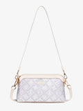 Bolso mini clutch de piel vegana con jacquard pastel