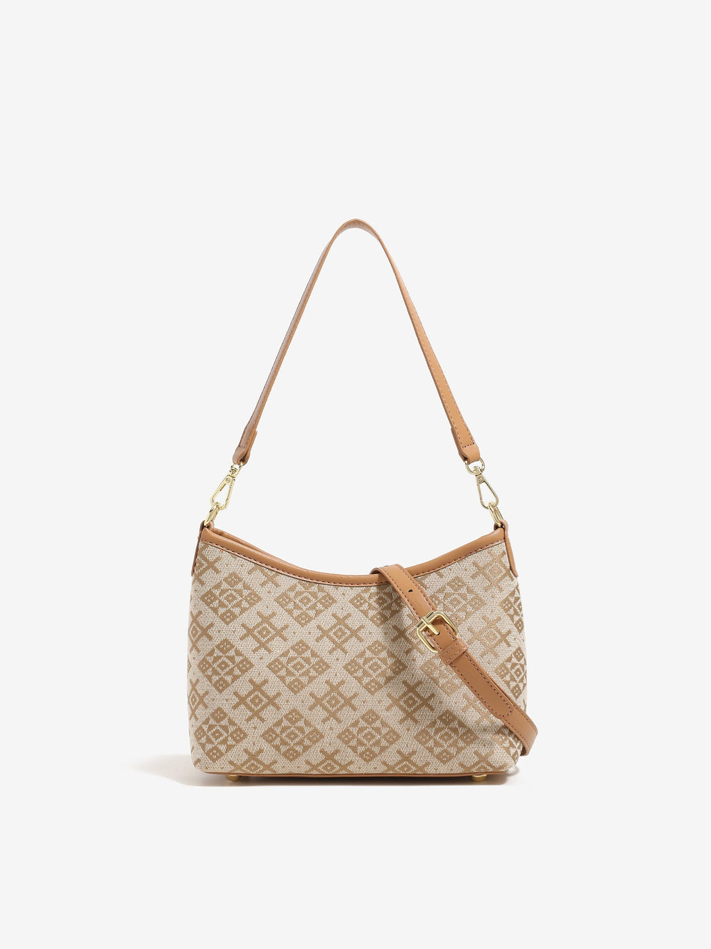 Bolso clutch vintage de piel vegana con monograma