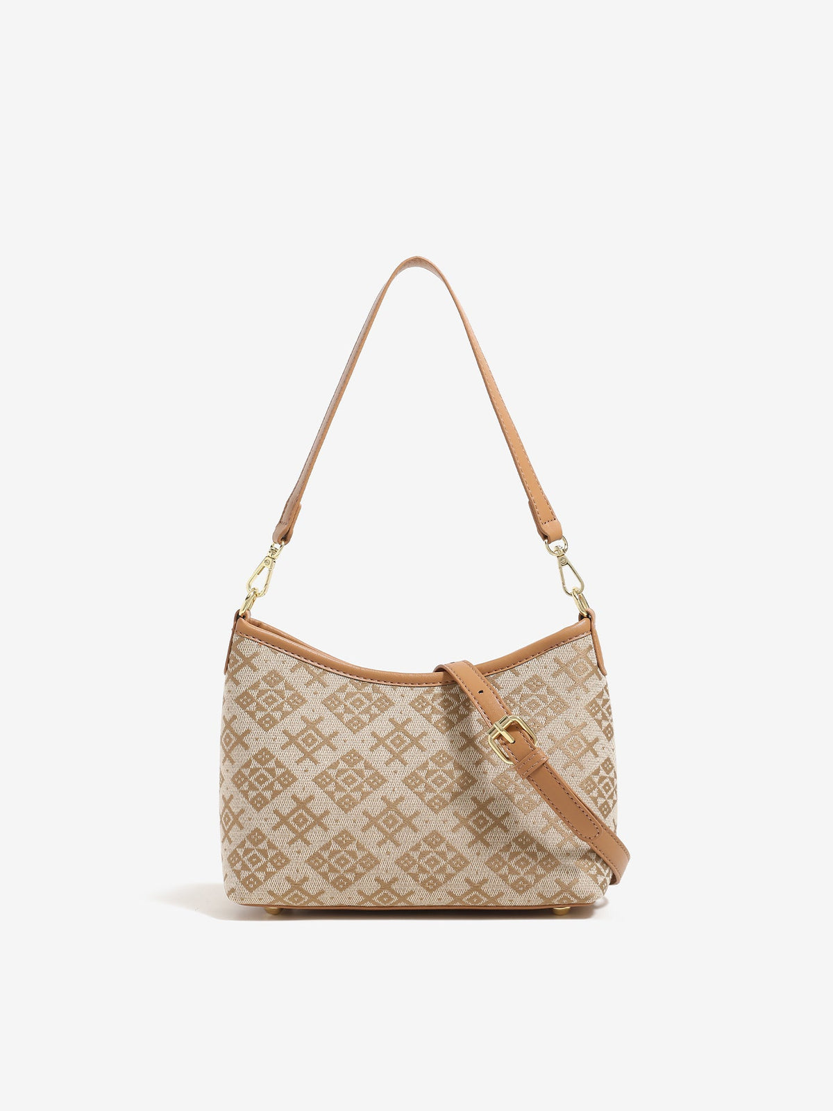 Bolso clutch vintage de piel vegana con monograma