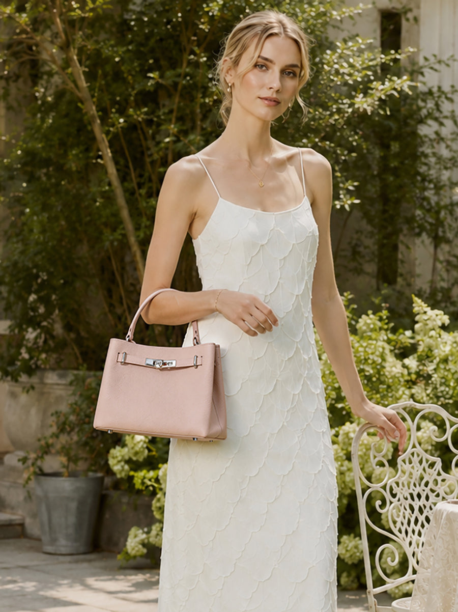 Bolso clutch satchel de piel