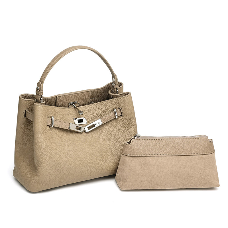 Bolso clutch satchel de piel