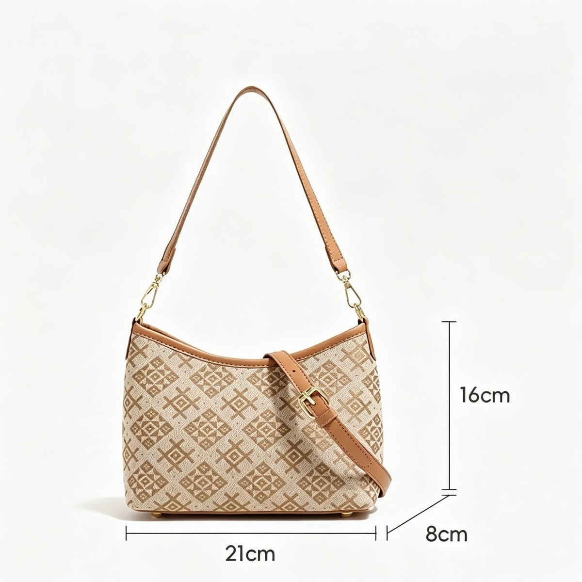 Bolso clutch vintage de piel vegana con monograma