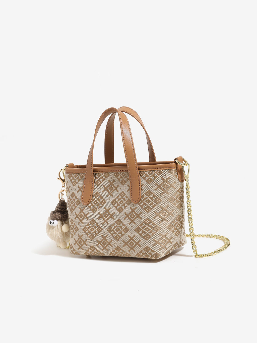Bolso mini tote de piel vegana con monograma
