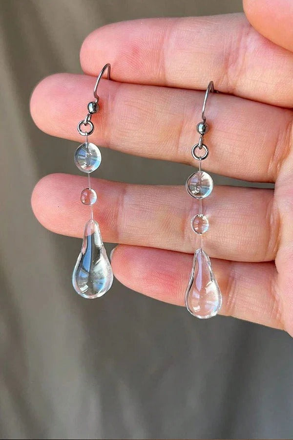 Pendientes de cristal en forma de gota
