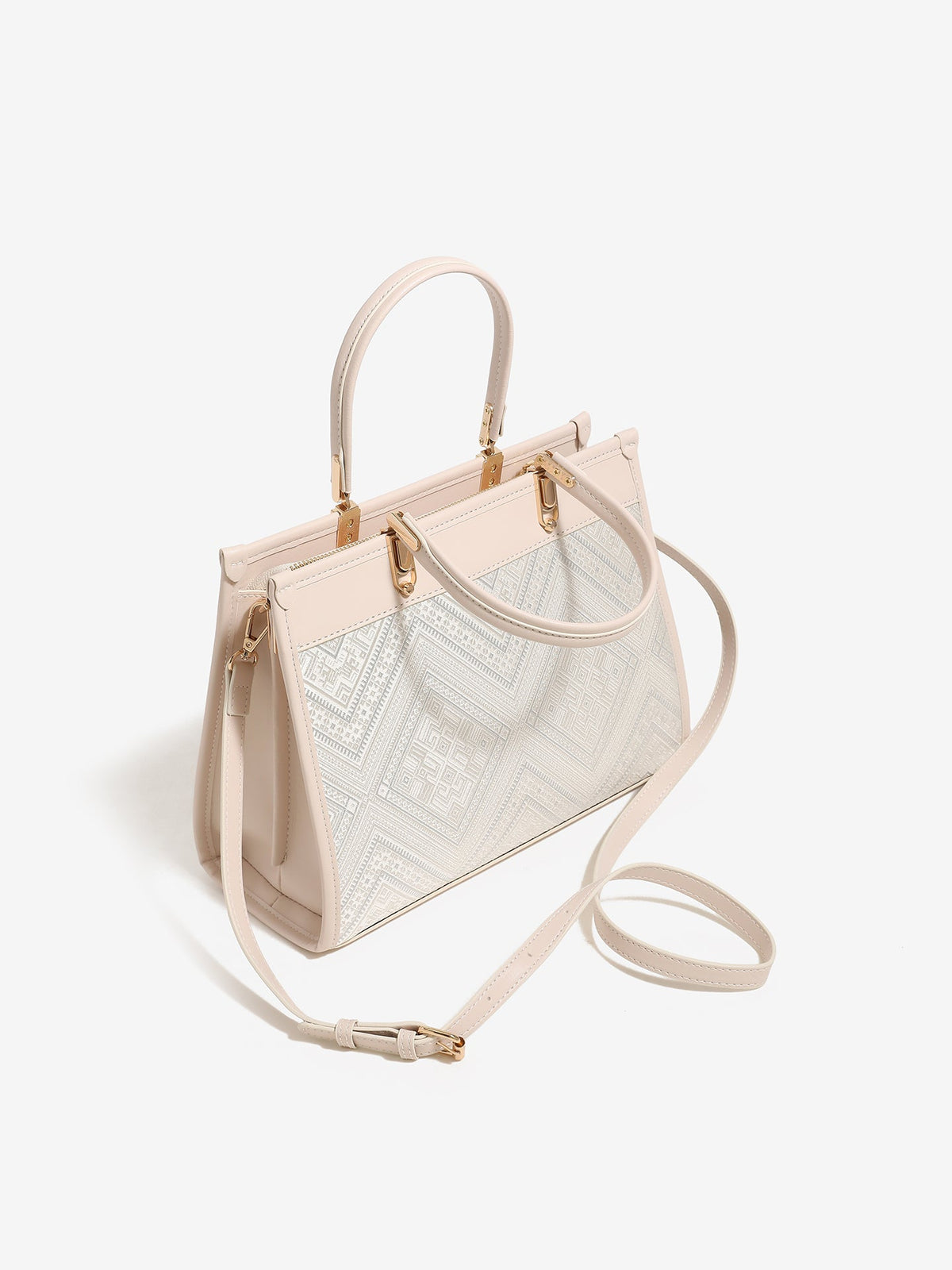 Bolso clutch geométrico de piel vegana