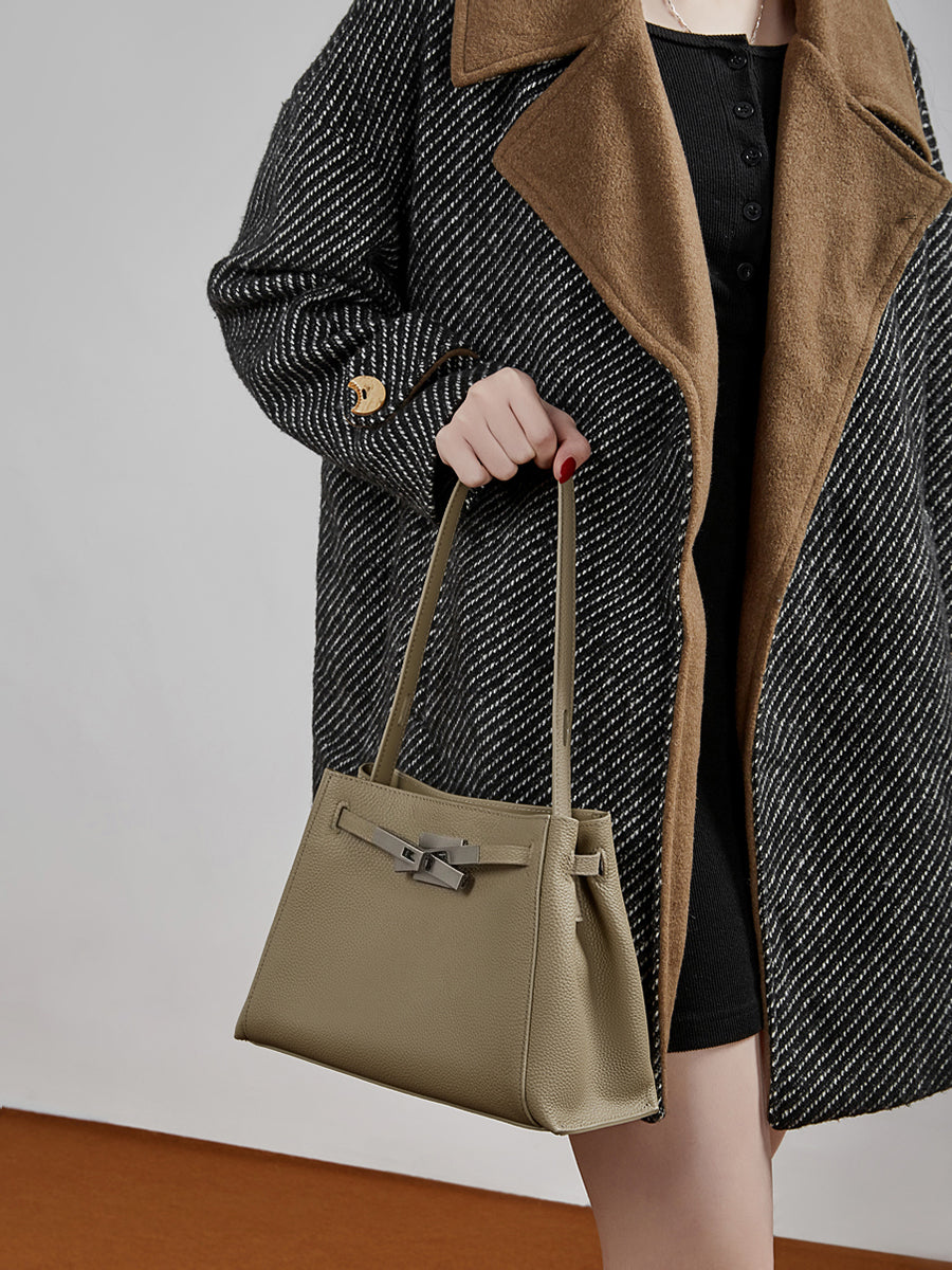 Bolso tote cubo Kelly de piel de gran capacidad