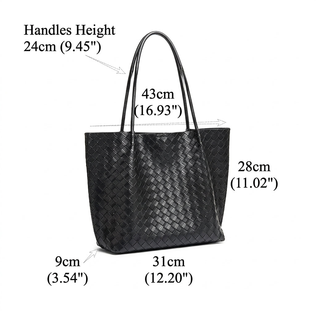 Bolso tote de piel trenzada