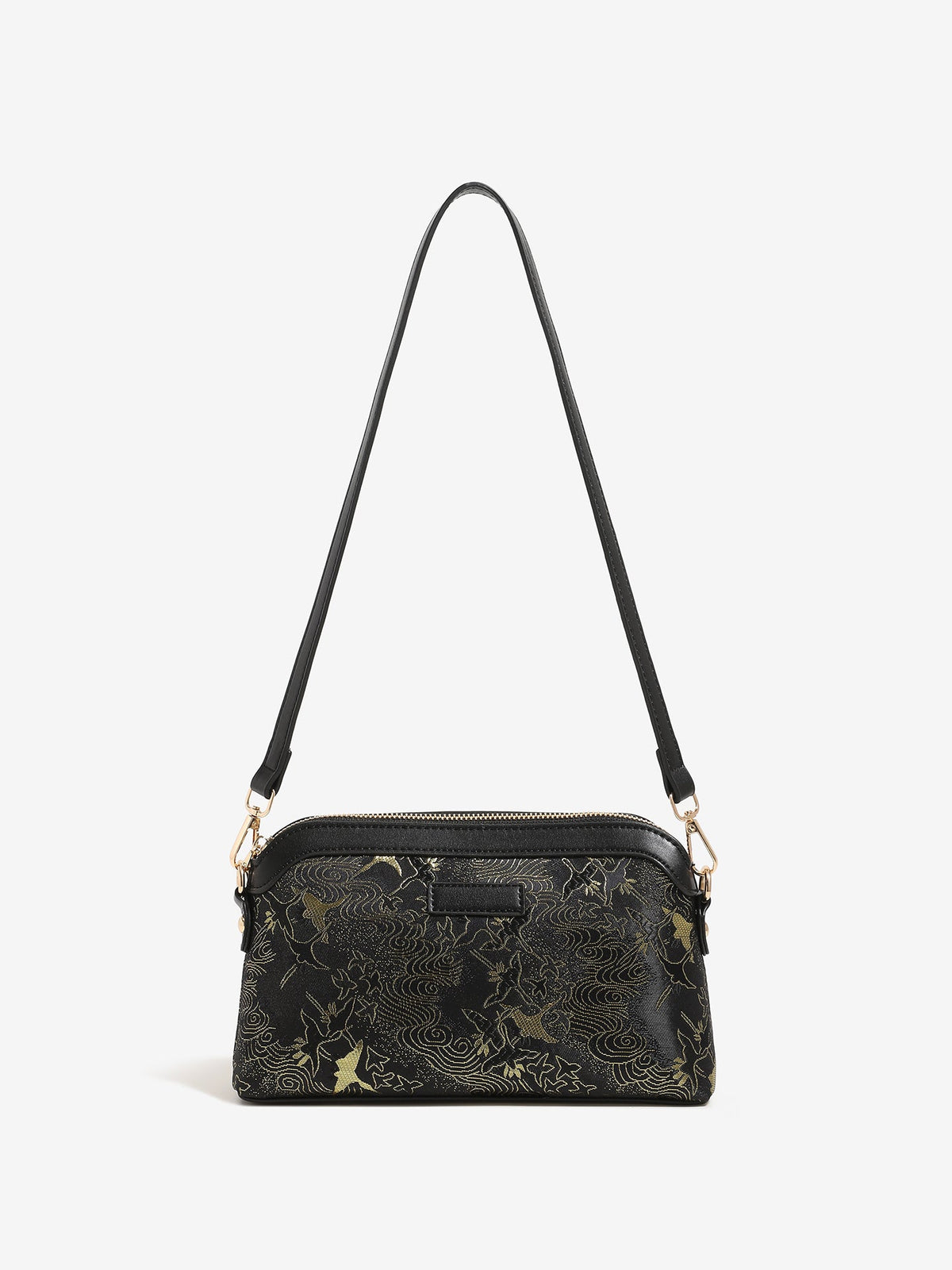 Bolso clutch de piel vegana con estampado de grullas