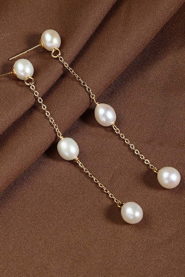 Pendientes de perla y flor