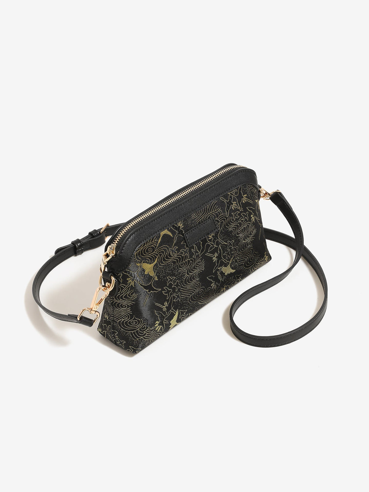 Bolso clutch de piel vegana con estampado de grullas