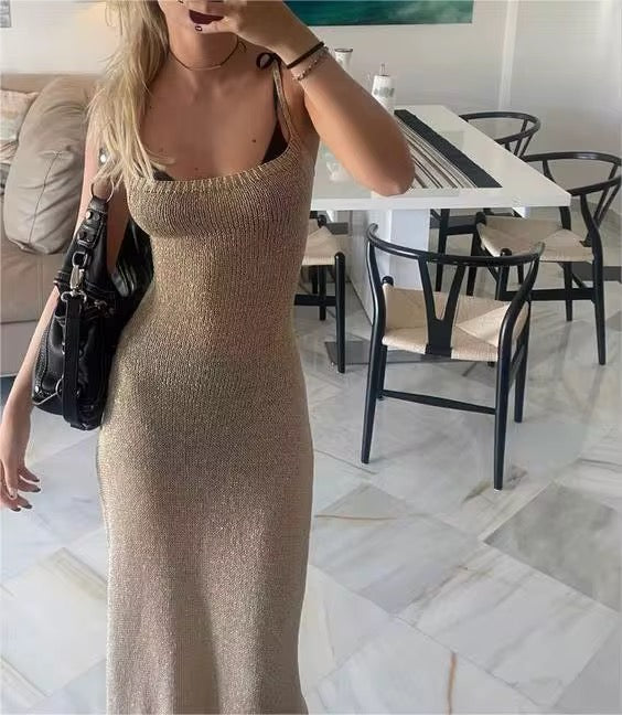 Vestido largo de verano con espalda descubierta