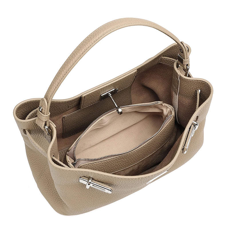 Bolso clutch satchel de piel