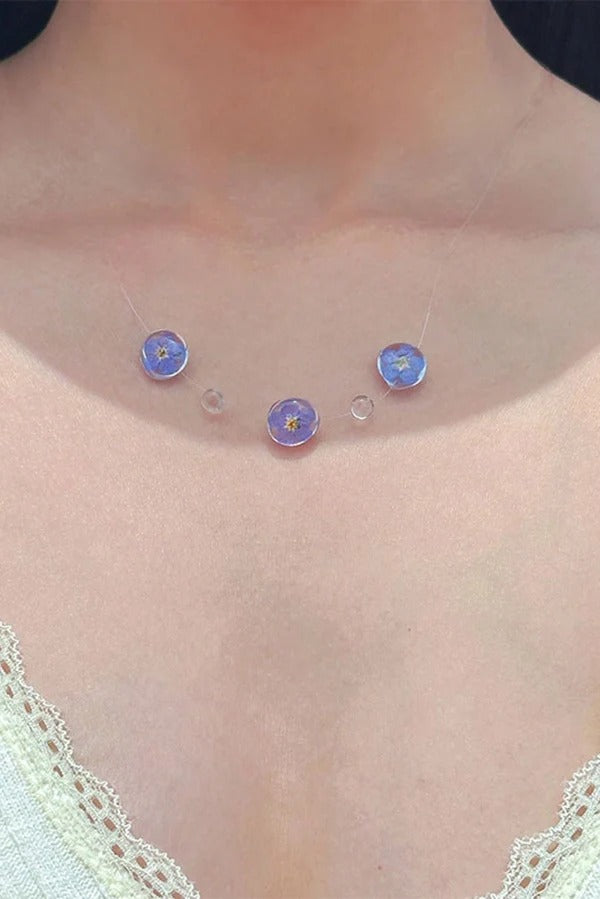 Collar corto de cristal en forma de gota