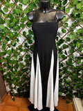 Vestido largo elástico bicolor