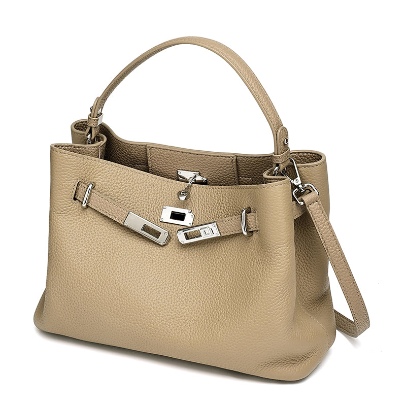 Bolso clutch satchel de piel