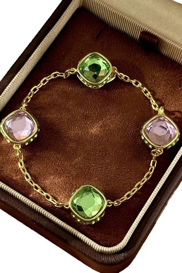 Anillo de cristales bicolor de estilo vintage