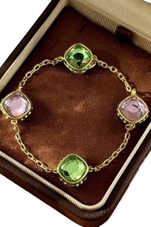 Anillo de cristales bicolor de estilo vintage