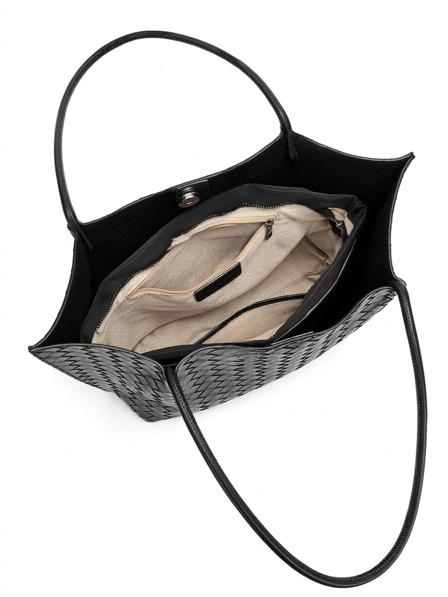 Bolso tote de piel trenzada