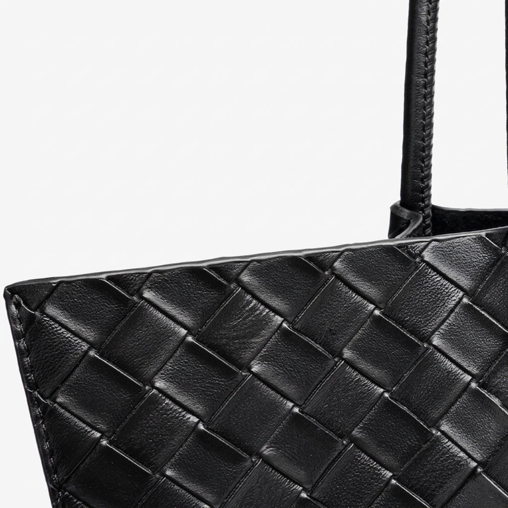 Bolso tote de piel trenzada