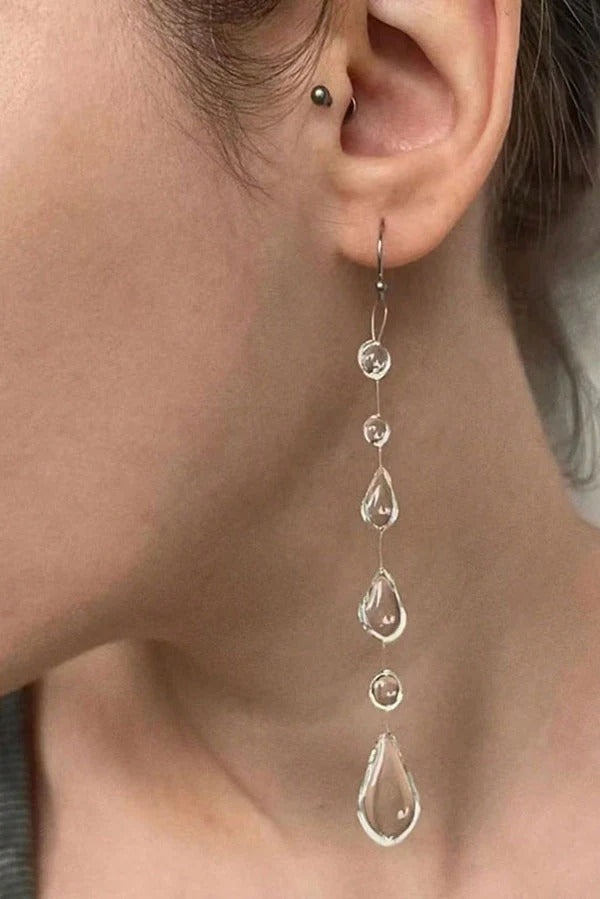 Pendientes de cristal en forma de gota
