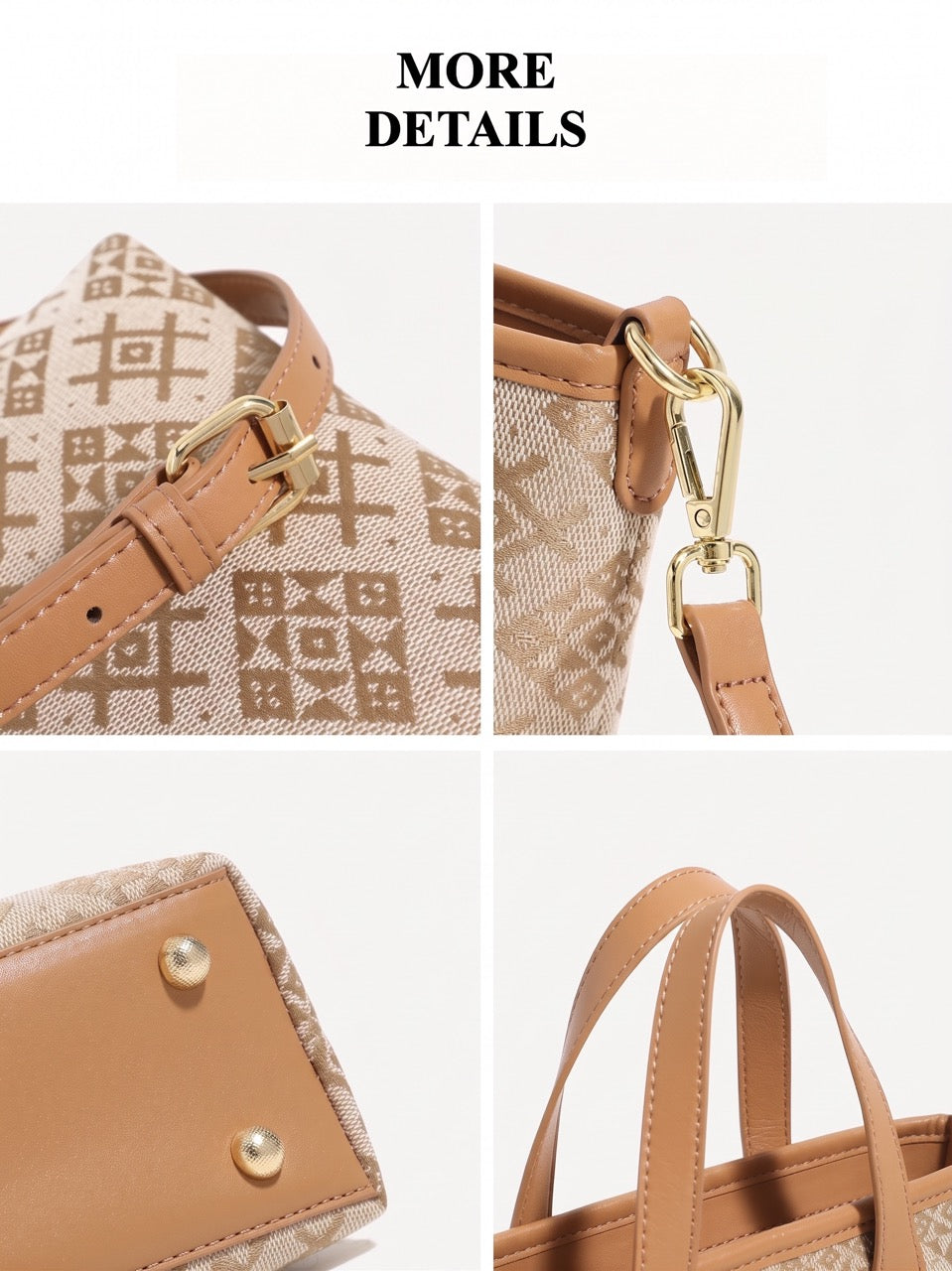 Bolso mini tote de piel vegana con monograma