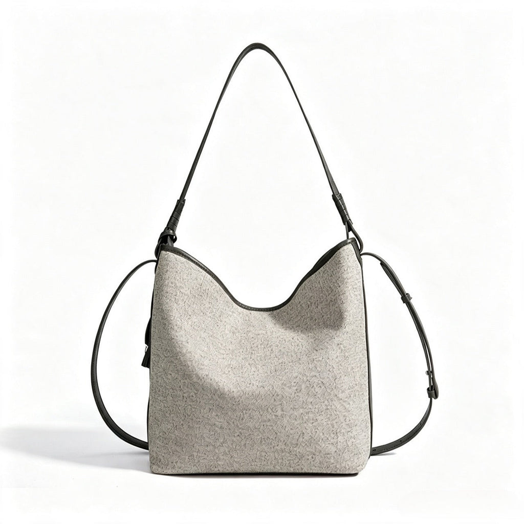 Bolso saco de lona con borla