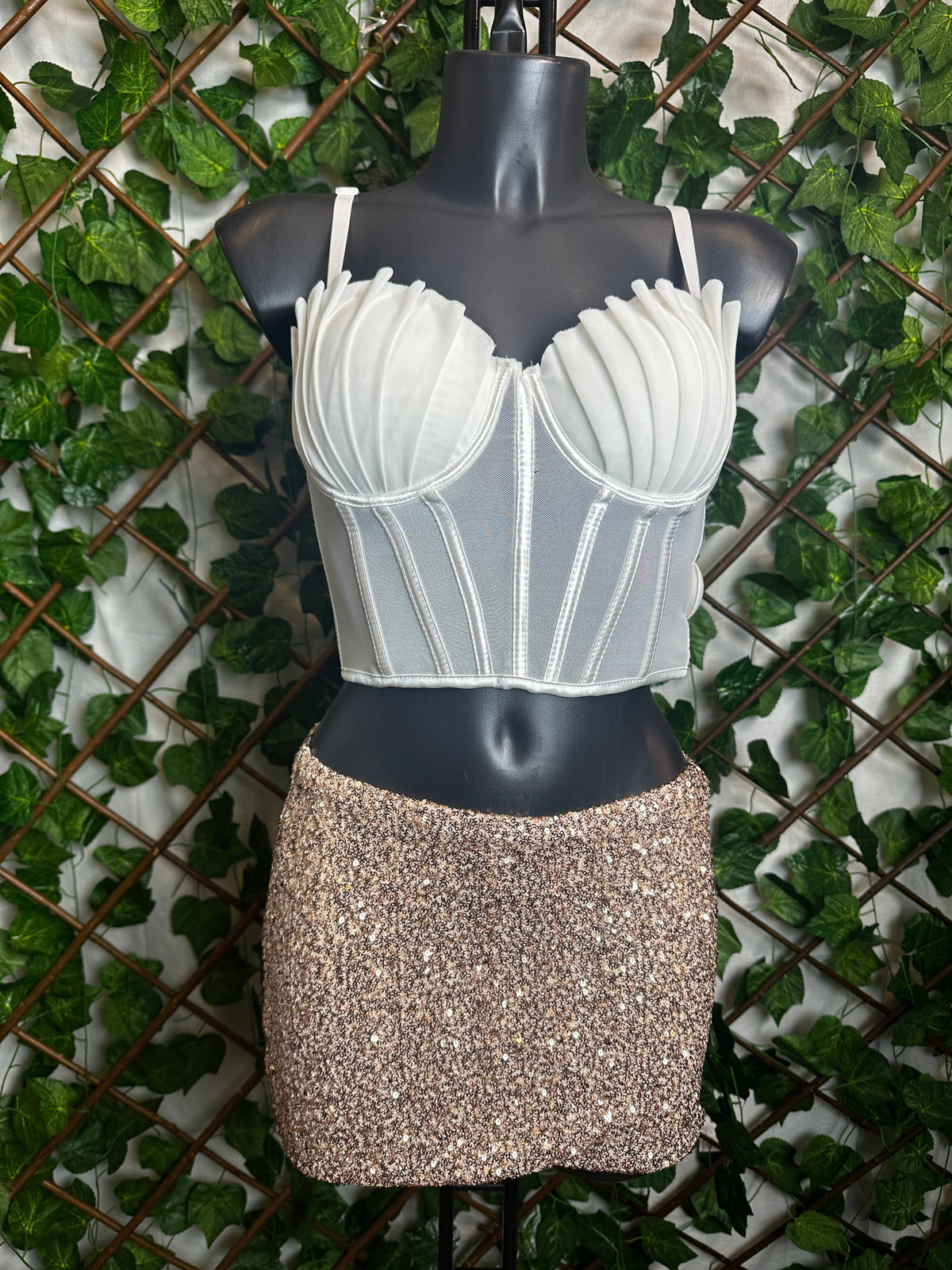Conjunto con estrella de mar en lentejuelas