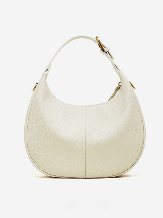 Bolso hobo de media luna en piel granulada