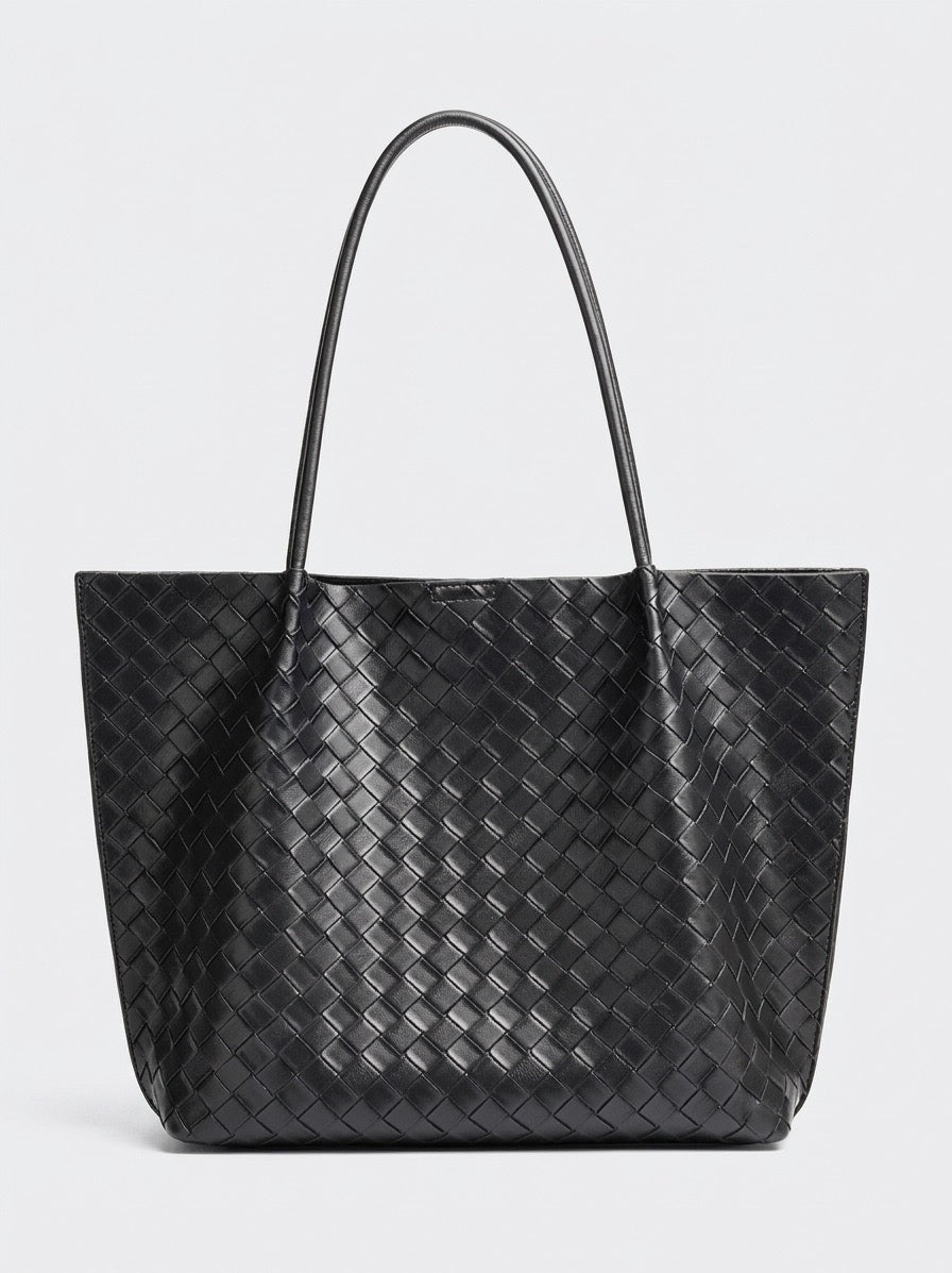 Bolso tote de piel trenzada