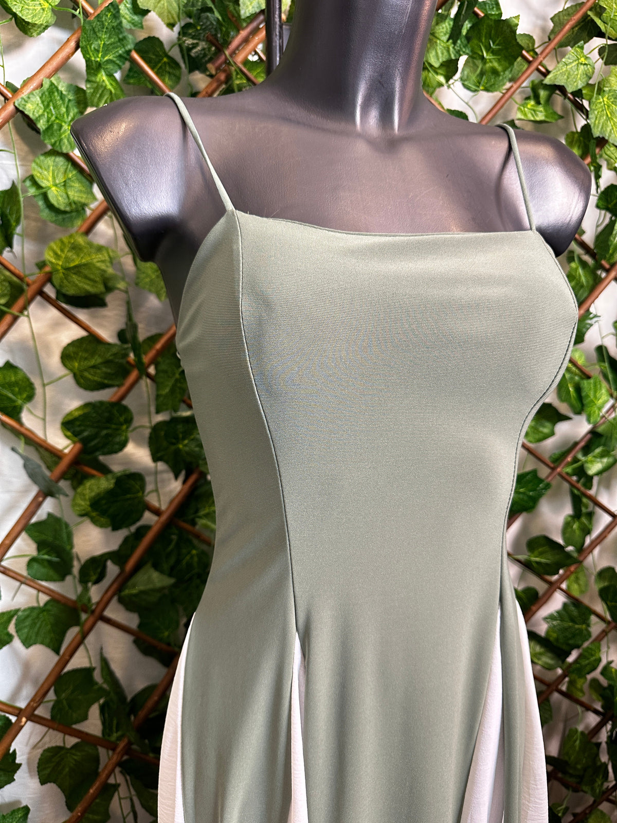 Vestido largo elástico bicolor