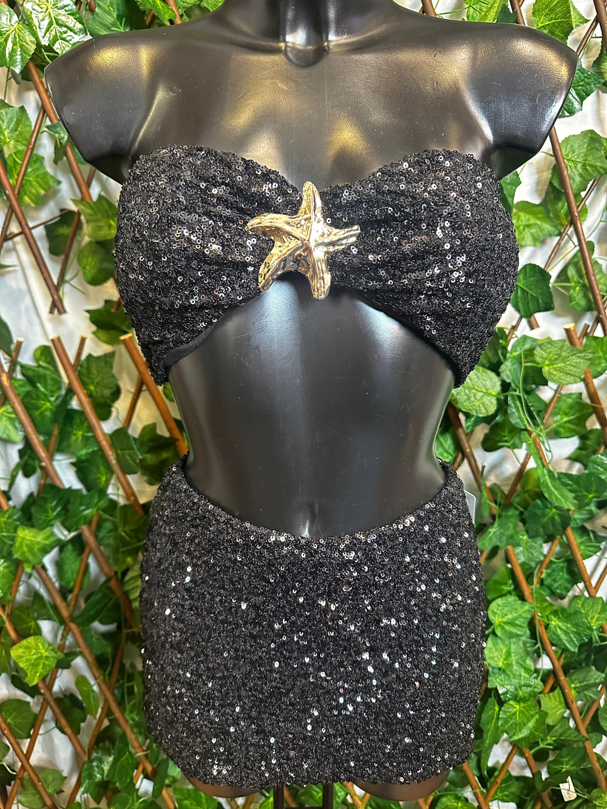 Conjunto con estrella de mar en lentejuelas