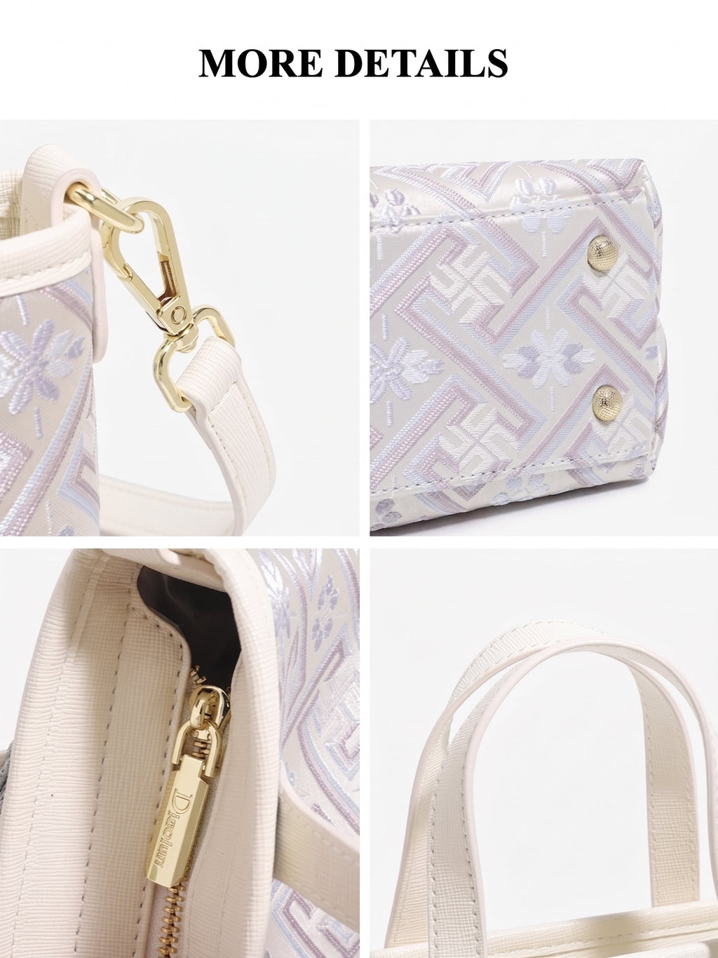 Bolso tote de piel vegana con jacquard oriental y borla