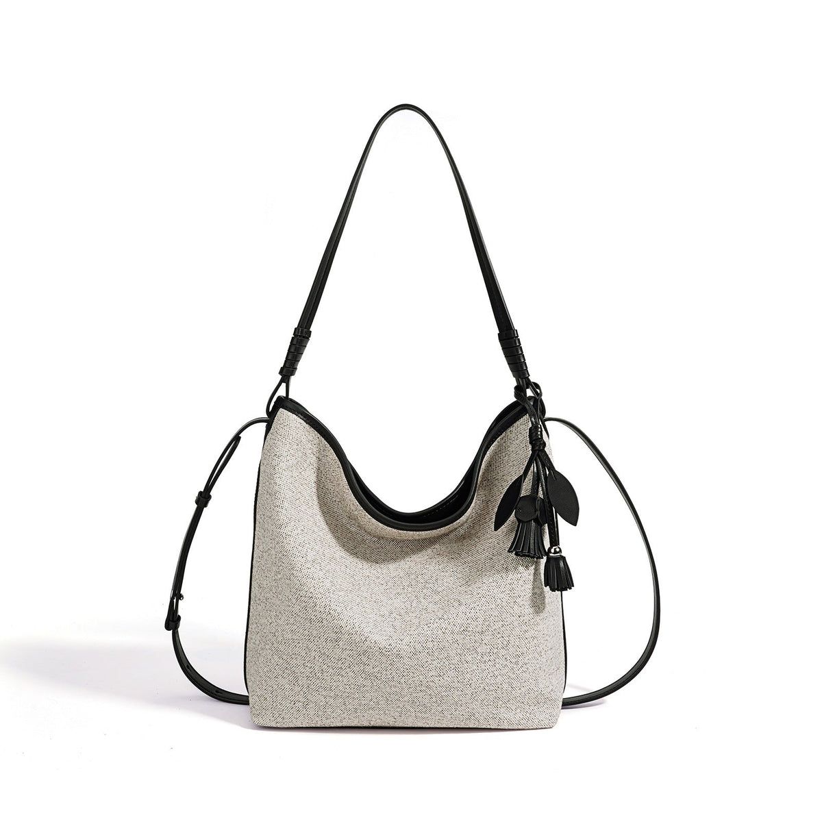 Bolso saco de lona con borla