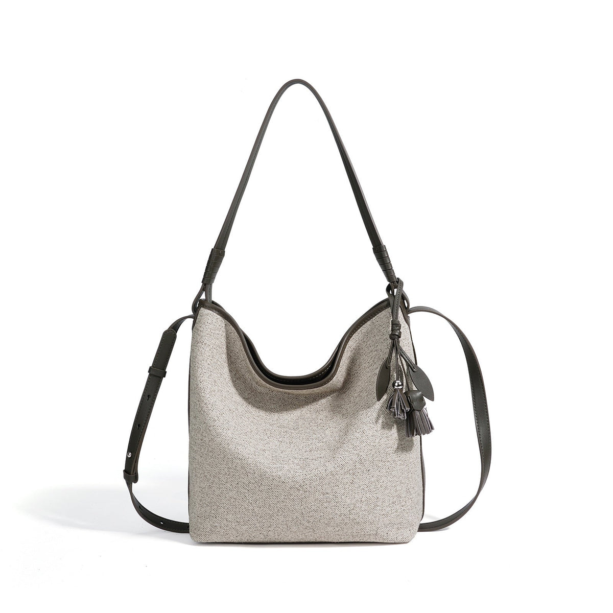 Bolso saco de lona con borla