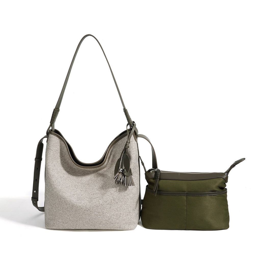 Bolso saco de lona con borla
