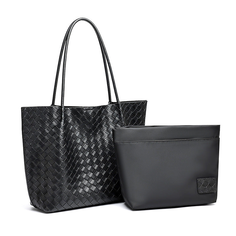Bolso tote de piel trenzada