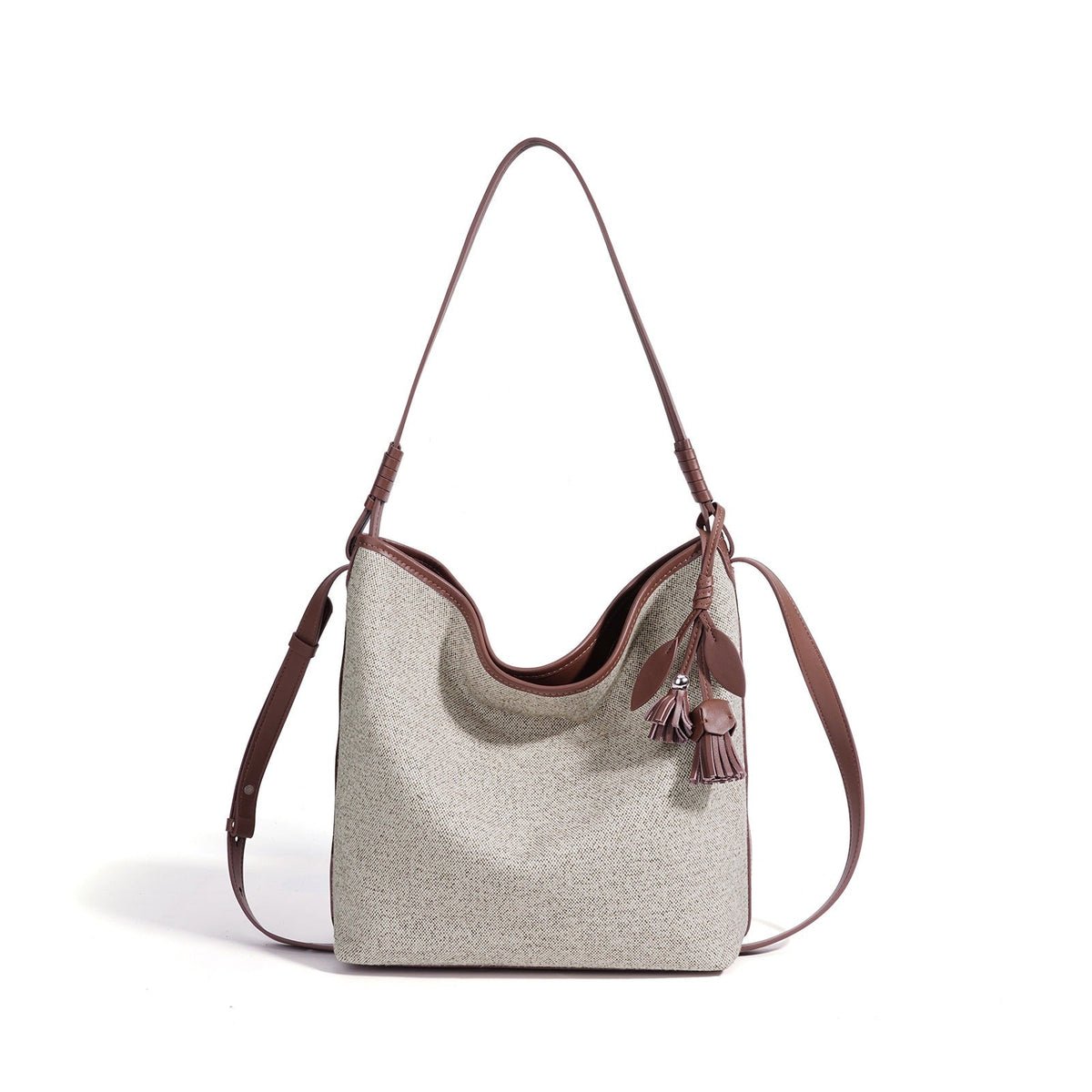 Bolso saco de lona con borla