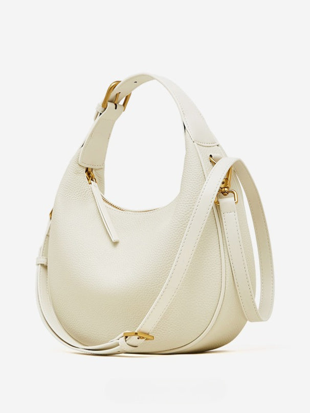 Bolso hobo de media luna en piel granulada