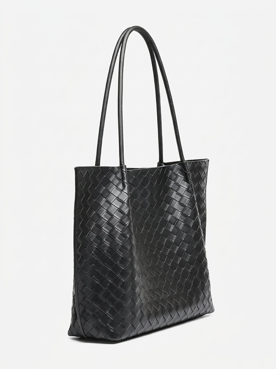 Bolso tote de piel trenzada