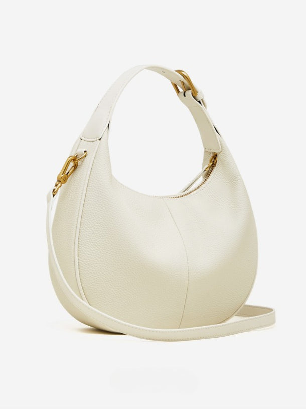Bolso hobo de media luna en piel granulada
