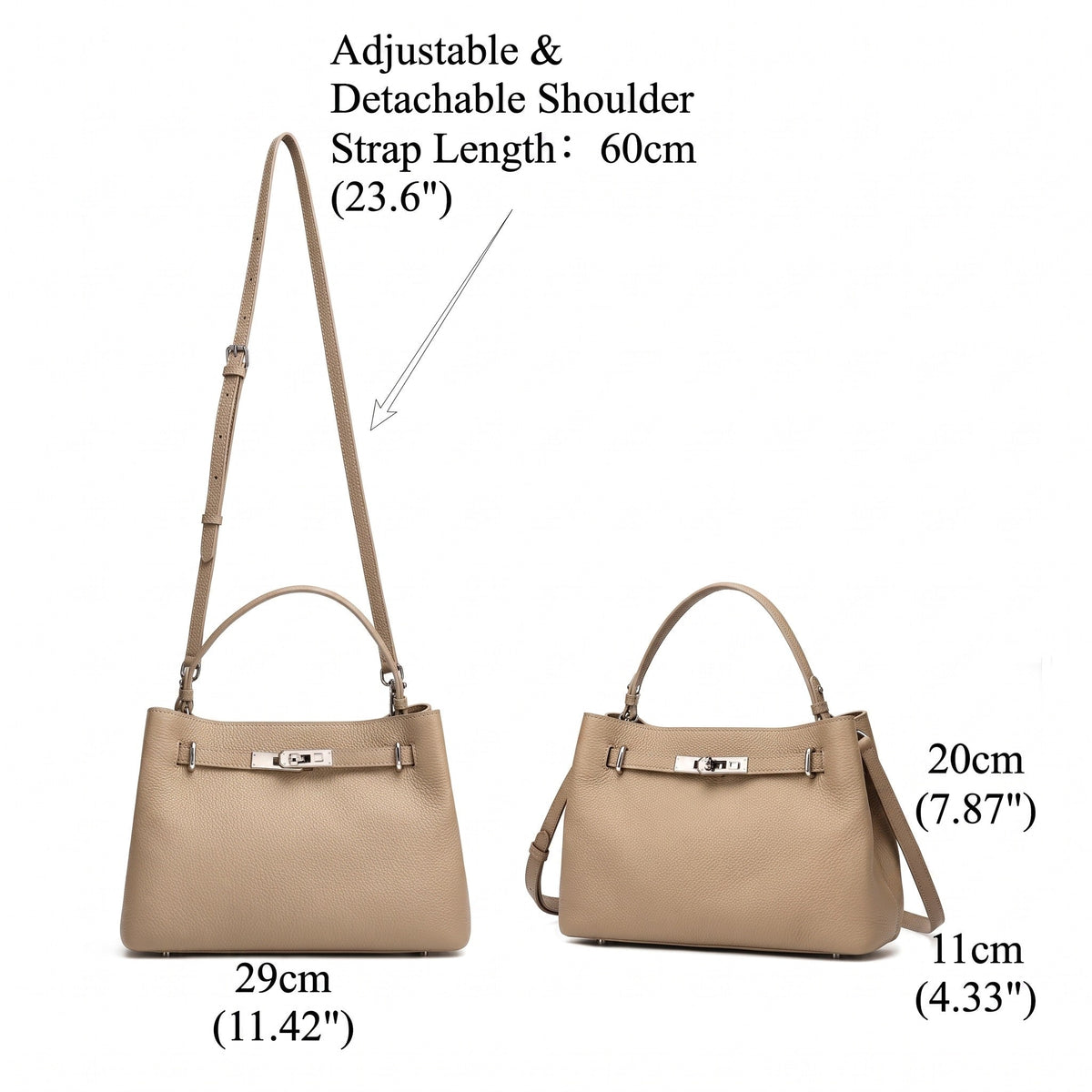 Bolso clutch satchel de piel