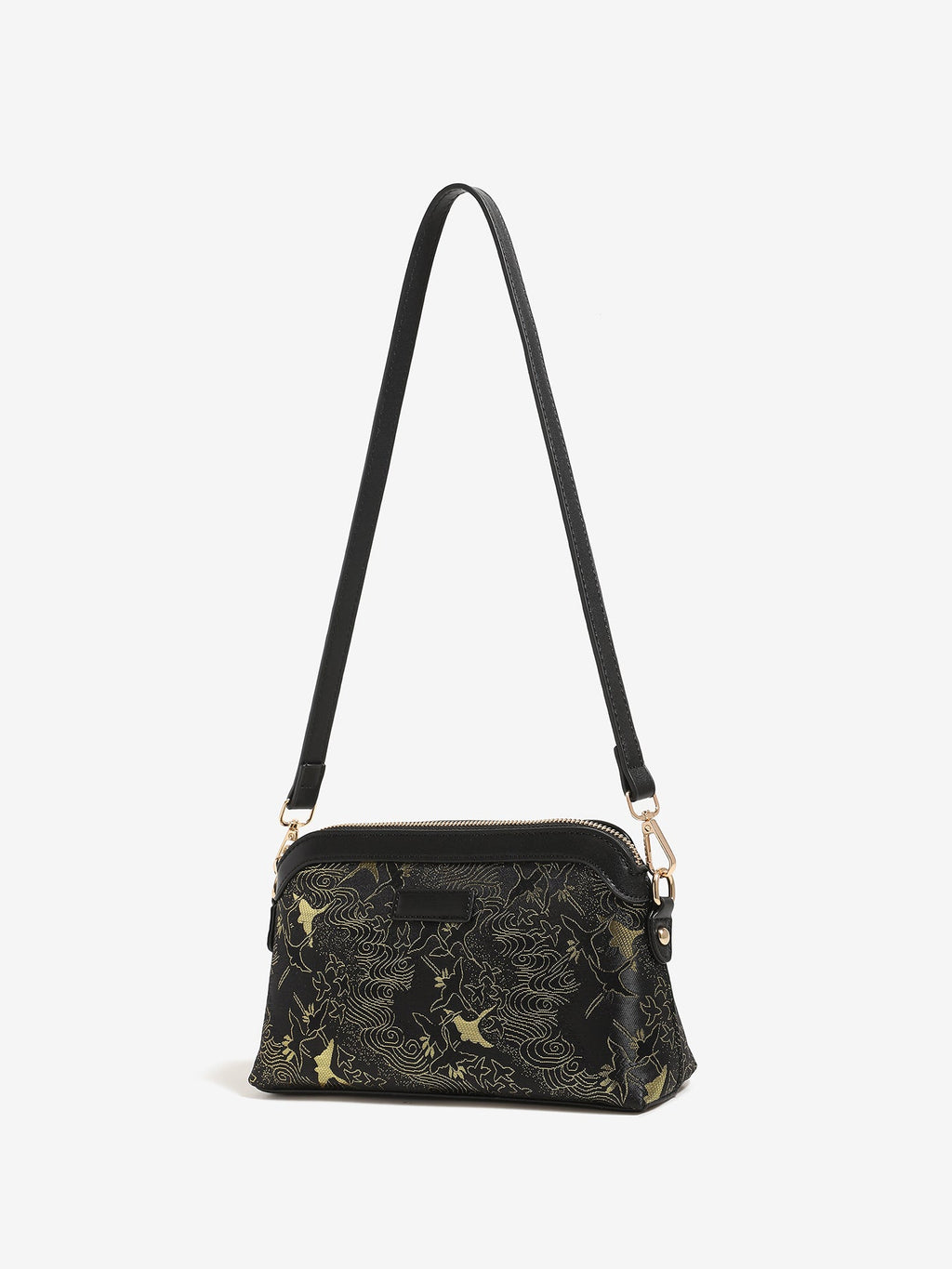 Bolso clutch de piel vegana con estampado de grullas